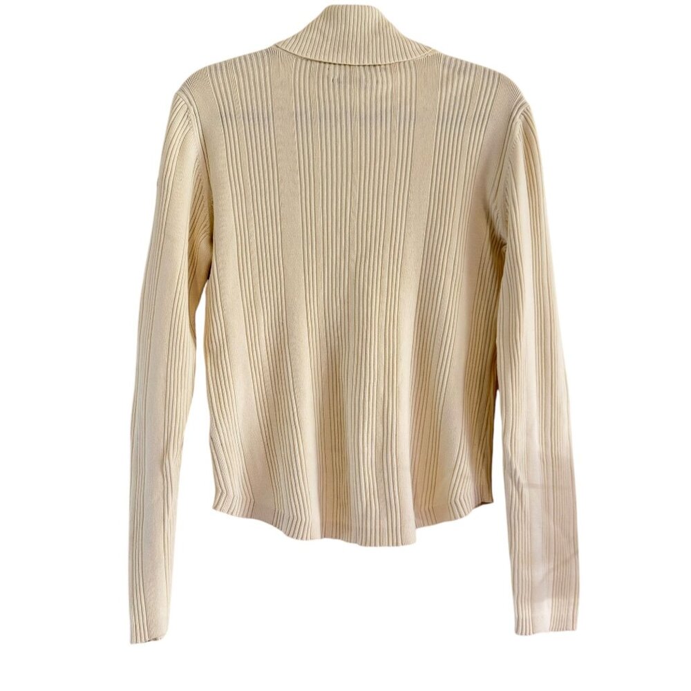 Tommy Hilfiger Sweater Women's Large White Turtleneck Knit Long Sleeve Sweater - Picture 2 of 11